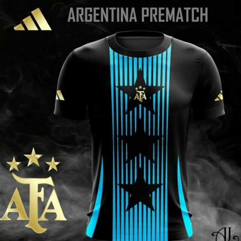 JERSEY ARGENTINA PREMATCH 2024 FULPRINTING FREE CUSTOM NICNAME&NOMOR PUNGGUNG