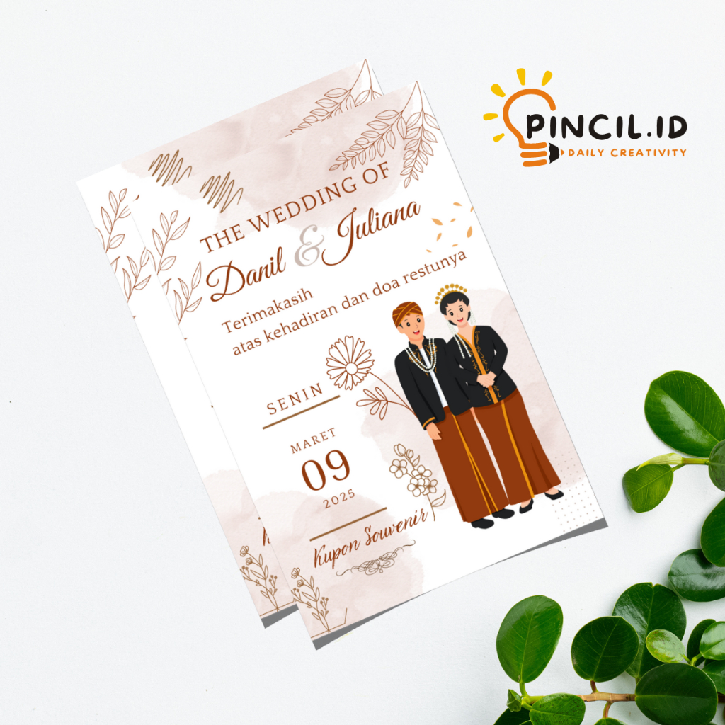 KARTU SOUVENIR , KARTU UCAPAN TERIMAKASIH PERNIKAHAN CUSTOM, KARTU TUKAR KUPON SOUVENIR, kartu kupon