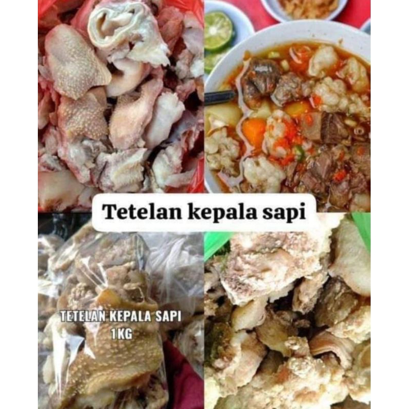 

Tetelan kepala sapi daging sapi berat 1 kg ndaging tidak alot enak dimasak tetelan mercon,rica-rica,krengsengan,tahu campur ,oseng pedas,oseng mercon,rujak cingur ,
