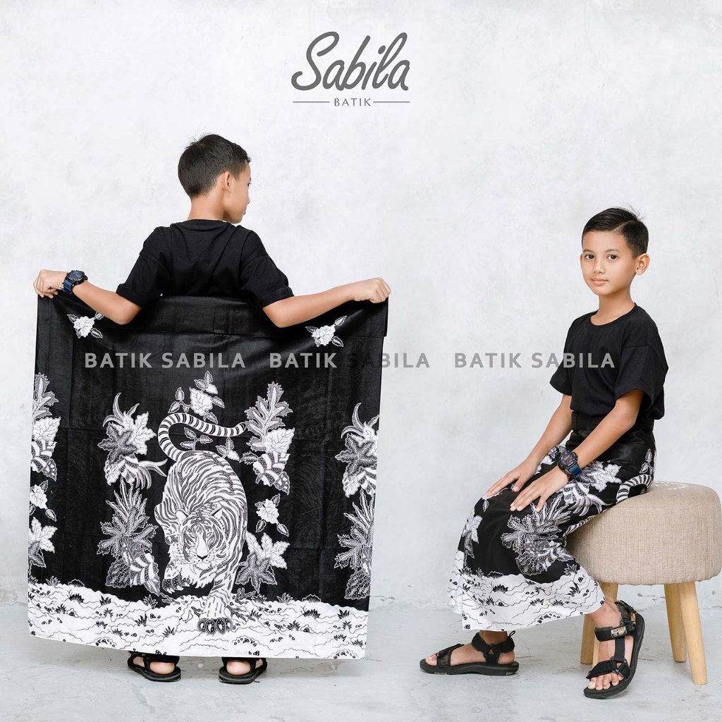 GHAZALI - Sarung Anak Motif Macan Harimau Putih Hitam