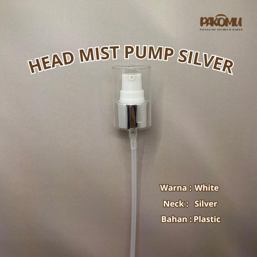 HEAD LOTION PUMP 24MM/ TUTUP BOTOL LOTION PUMP/ TUTUP PUMP SHINY SILVER NECK 24MM