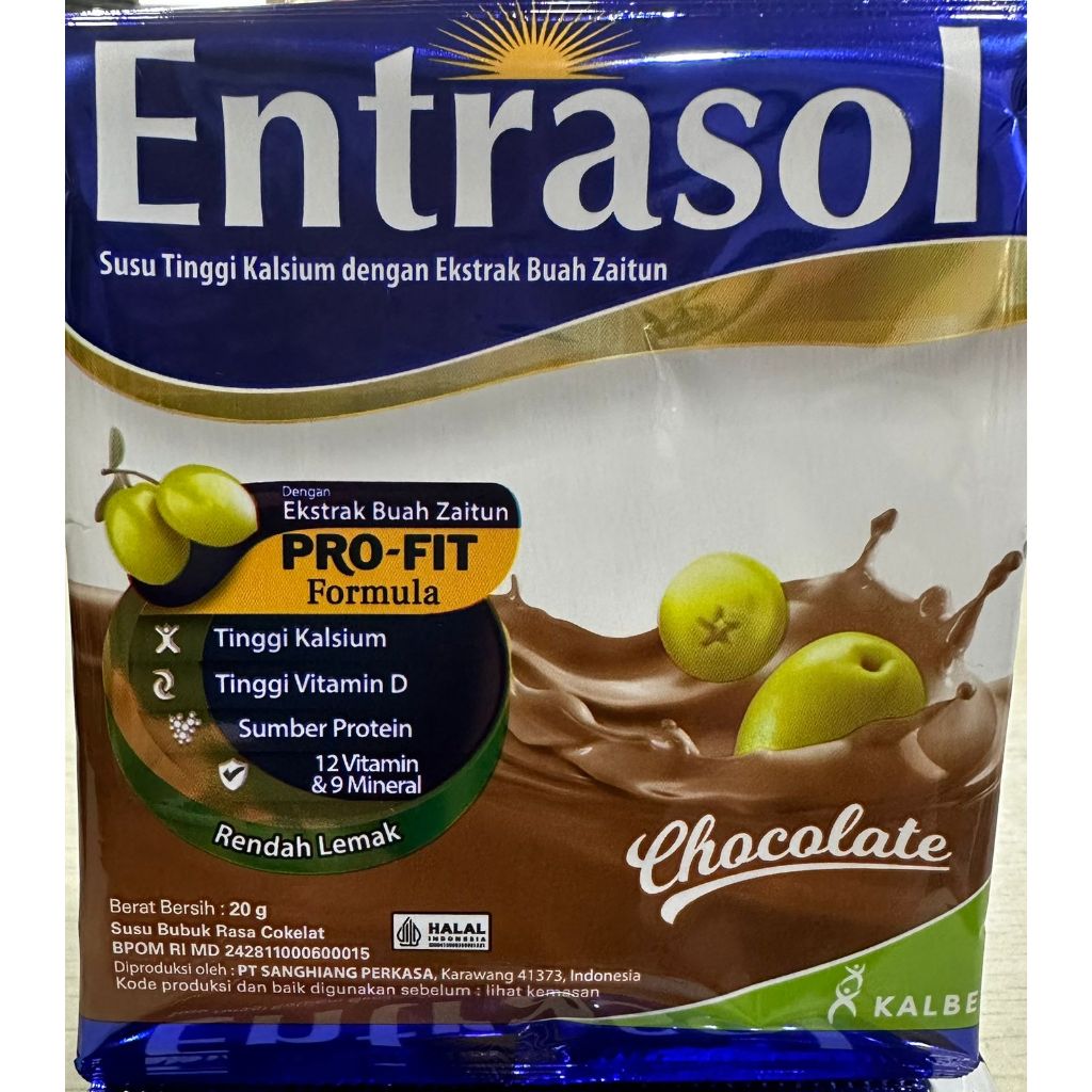 

Susu Entrasol chocolate Sachet - 1 renceng isi 10 sachet