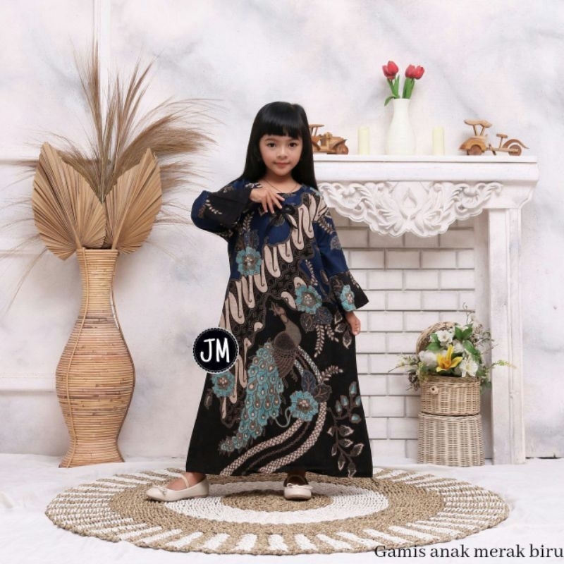 Gamis Anak Merak Biru