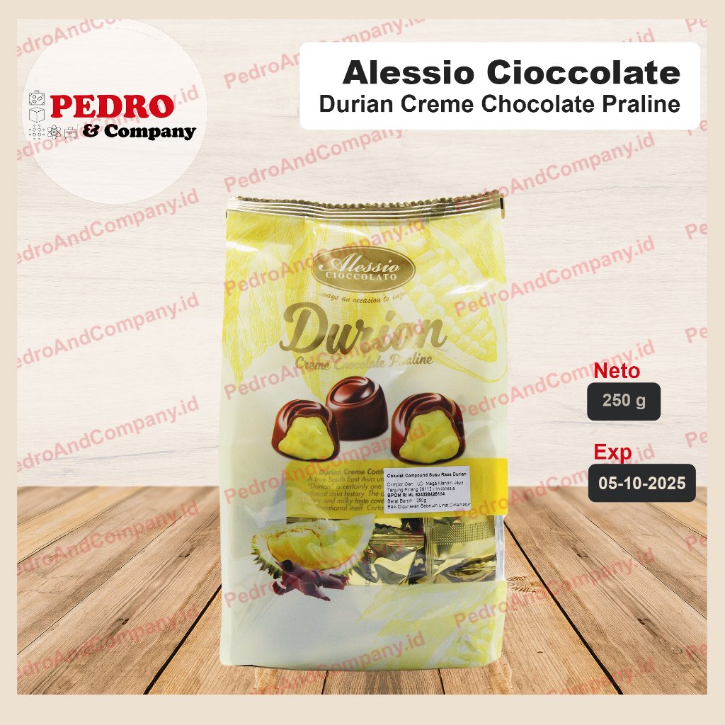 

Alessio coklat DURIAN creme chocolate praline 250 gram DUREN