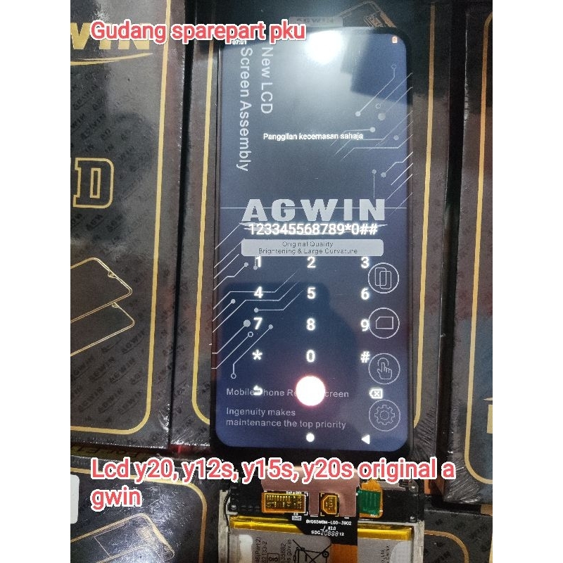 lcd touchscreen vivo y12s Y20 y15s y20s agwin original100%