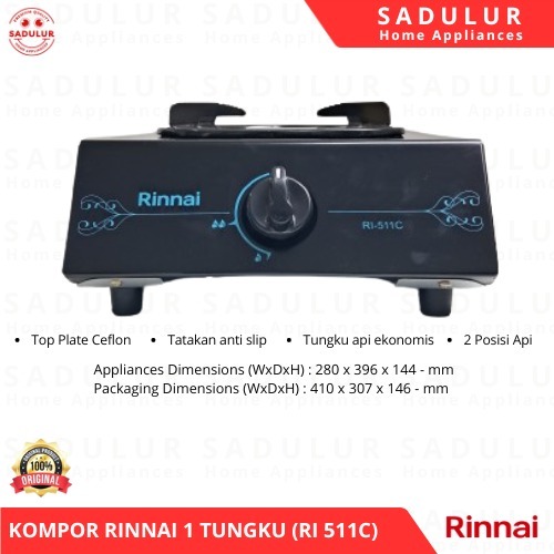 Rinnai Kompor Gas RI-511C Kompor Gas 1 Tungku Rinnai RI 511 C