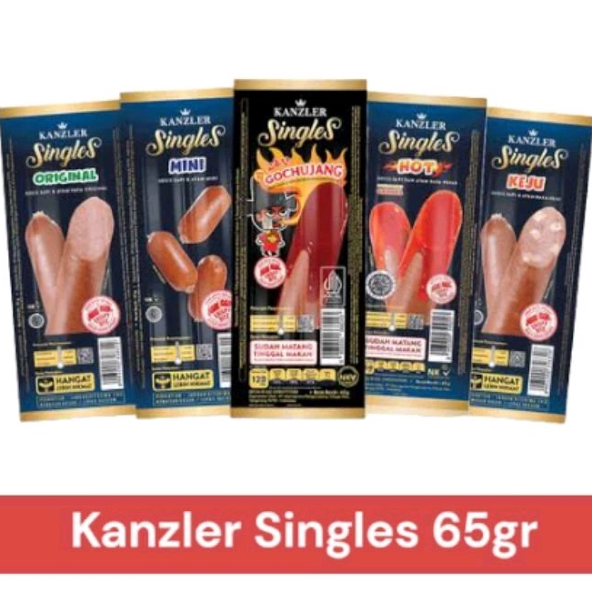 

kanzler sosis single 65gr original | hot | gochujang | keju | mini ori
