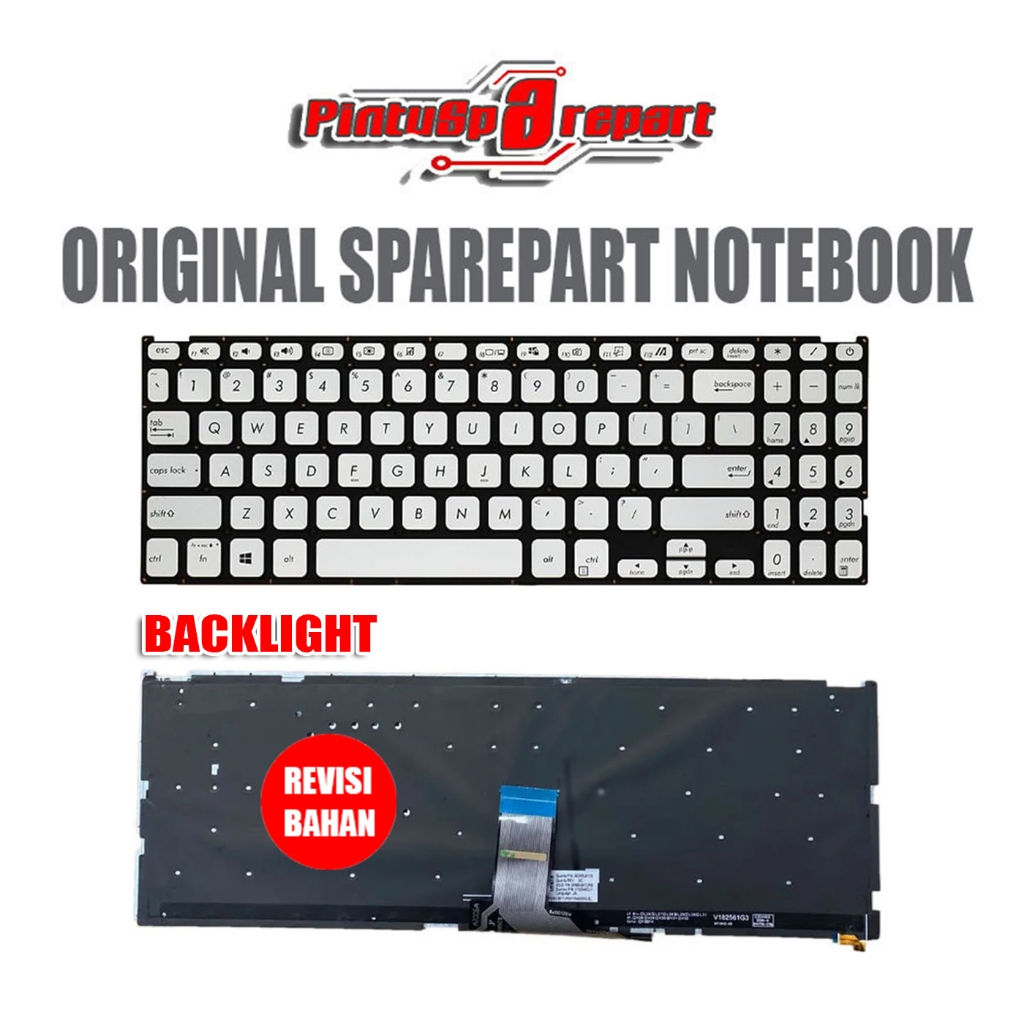 (Genuine Backlight) Keyboard Original Asus VivoBook 15 X509 A509 A509MA A509FA M509B M509BA-HD421X50