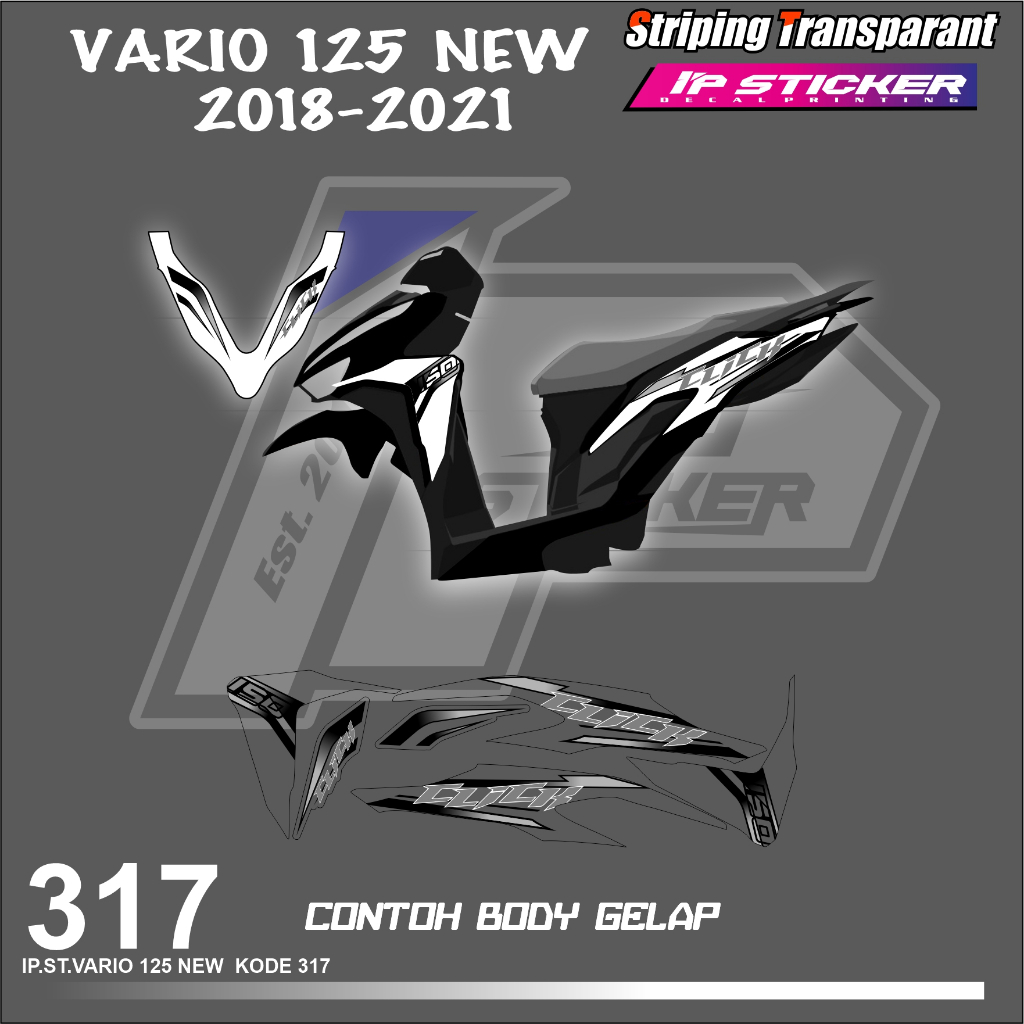 VARIO 125 NEW 2018-2021 (COD) STIKER STRIPING MOTOR HONDA VARIO 125 NEW  HOLOGRAM DAN TRANSPARAN