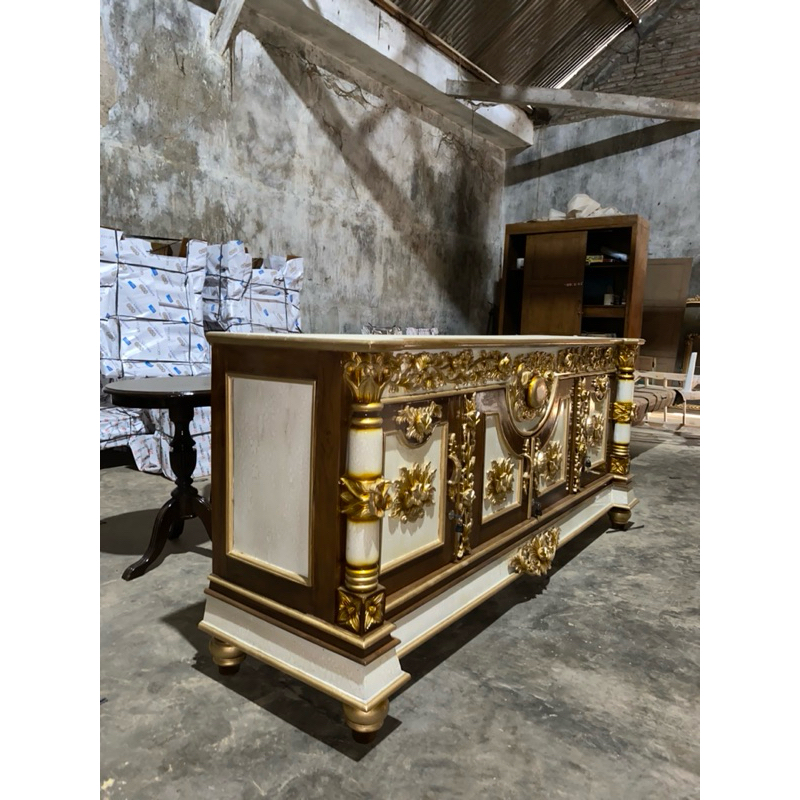 bufet bulan jati/meja bufet tv ruang tamu/bufet cantik kayu jati kabinet tv minimalis