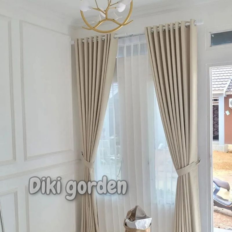 Gorden Blackout 9 Gelombang 150 x 250 cm Panjang 250 cm Gorden Jendela Pintu Kamar Minimalis Polos P