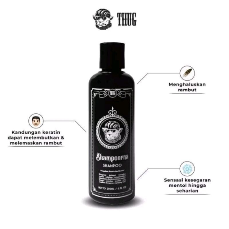 Shampoorna Shampoo Thug Pelurus Rambut Anti ikal Ketombe Kusam dan rontok