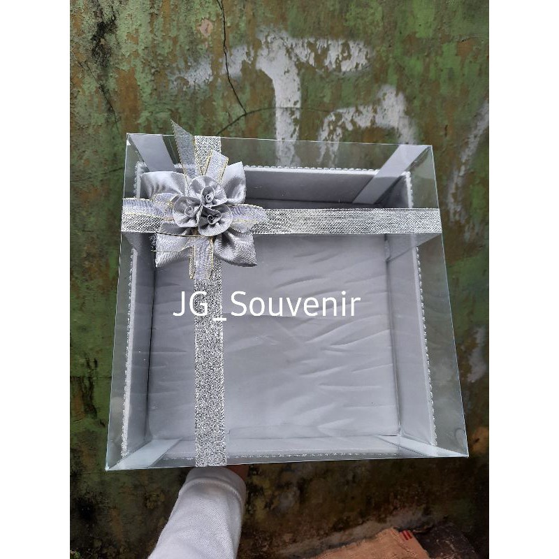 

GROSIR Kotak Hantaran Seserahan Mika Tempat Kue Warna Silver