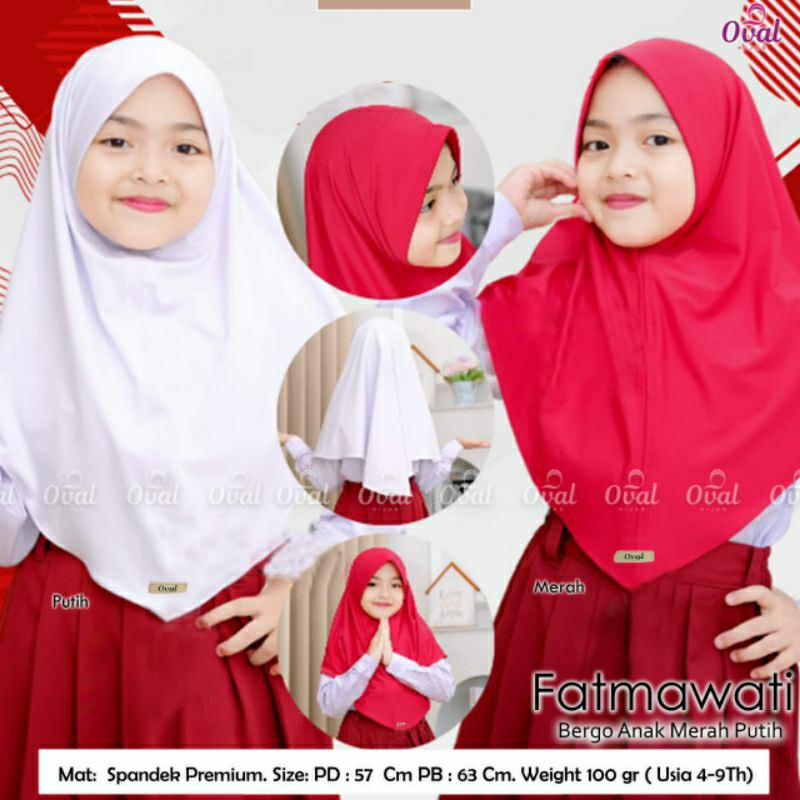 fatmawati bergo anak merah putih