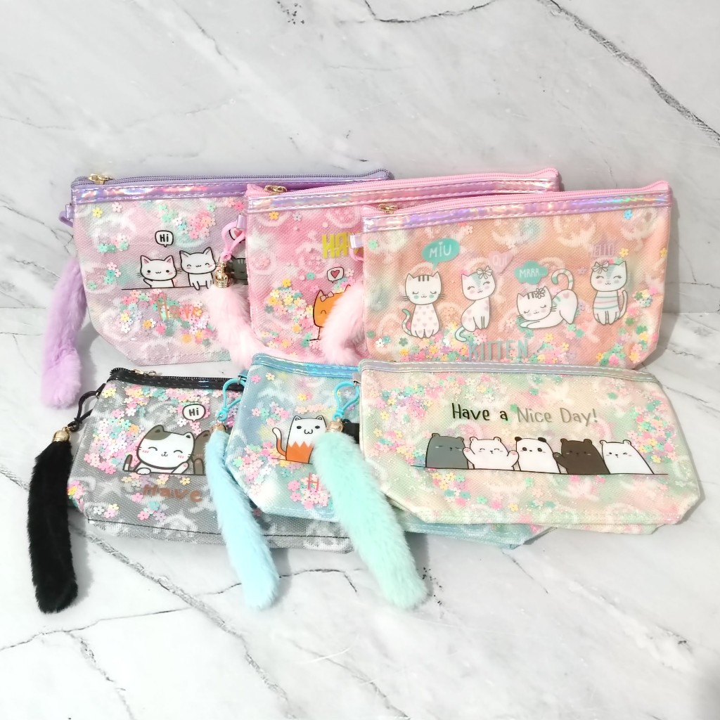 

Pouch Kucing Tempat Kotak Pensil Lucu / Cute Cat Pouch Pencil Case