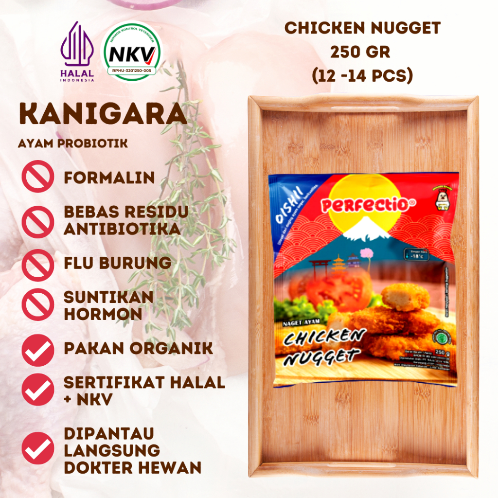 

PERFECTIO FROZEN FOOD CHICKEN NUGGET HALAL 250 GR
