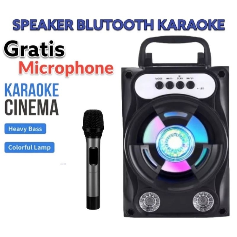 COD SPEAKER BLUETOOTH KARAOKE SUPER BASS TERMURAH GRATIS MIC FULL BASS MUSIC MINI BOX WIRELESS EXTRA