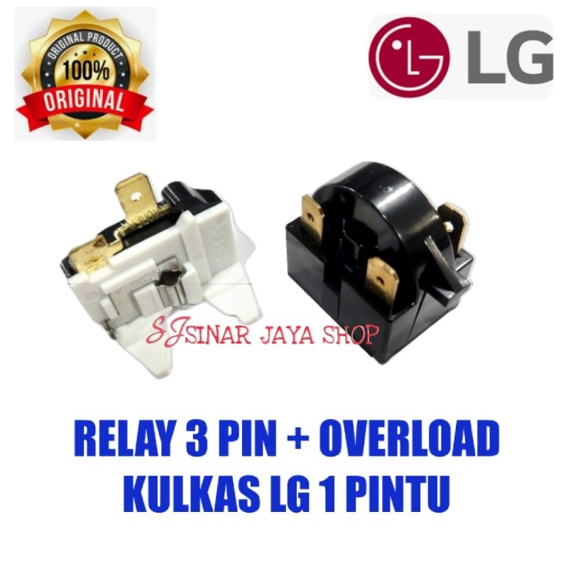 Relay 3 Pin + Ptc Overload Kulkas LG 1 Pintu