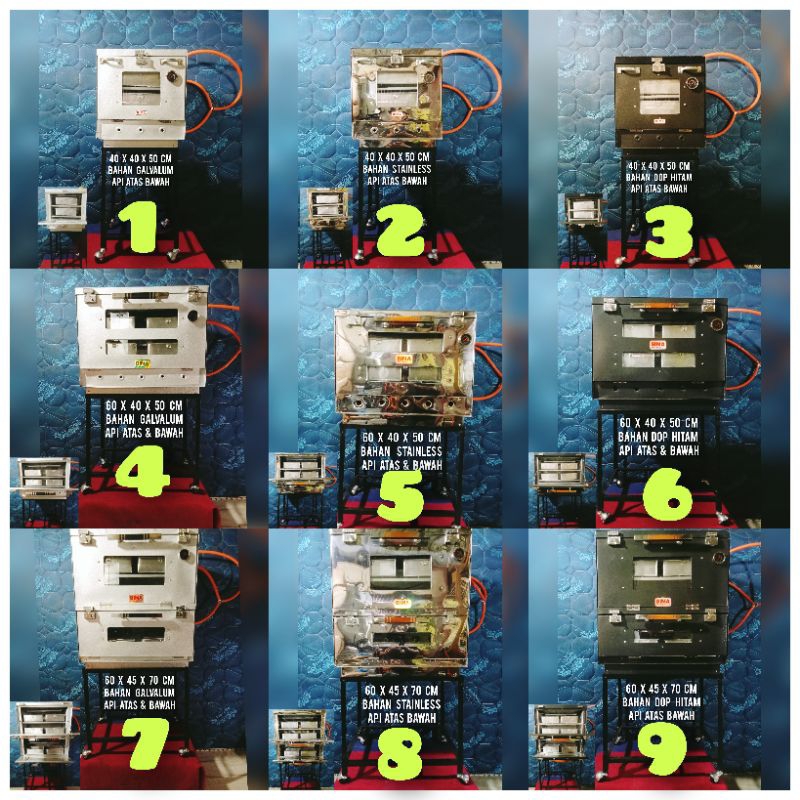 OVEN GAS BIMA BEST QUALITY HARGA TERMURAH, API ATAS BAWAH, ADA 3 BAHAN : STAINLESS, GALVALUM/KALVANI