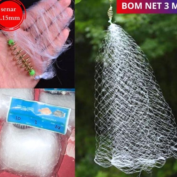 Kejutan Terkini  pancing jaring Ikan Nila wader BOOM NET 3 METER Model Segitiga Pancingan Set