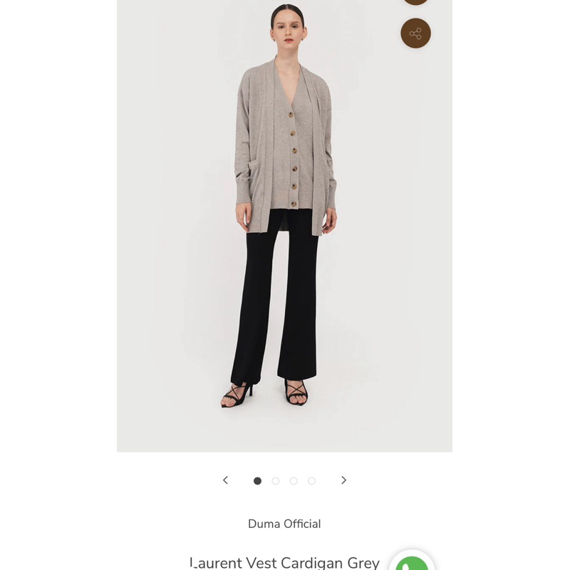 Duma Laurent Vest Cardigan Grey New with Tag