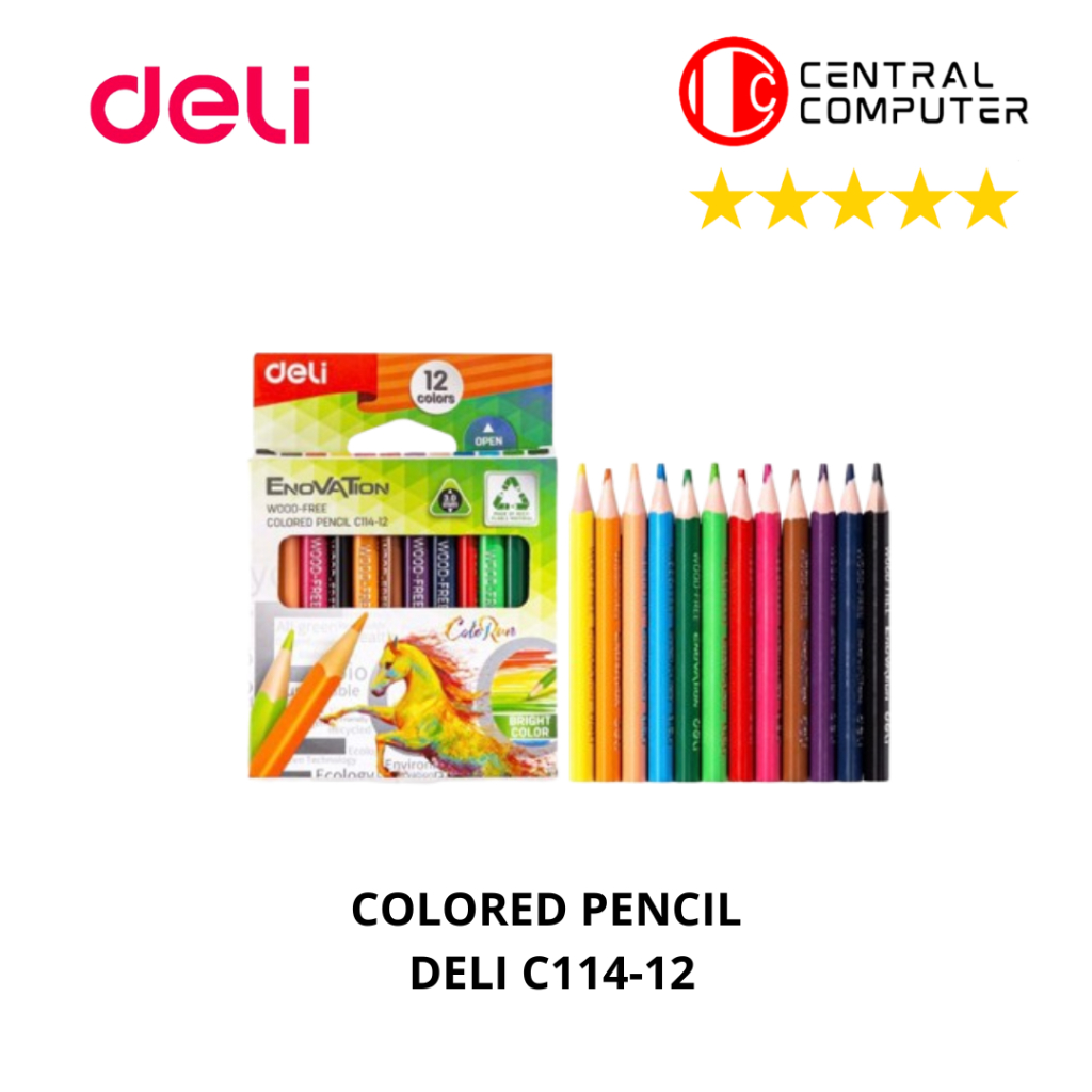 

Deli Coloring Pencil / Pensil Warna 12 Warna Mini Wood-Free EC114