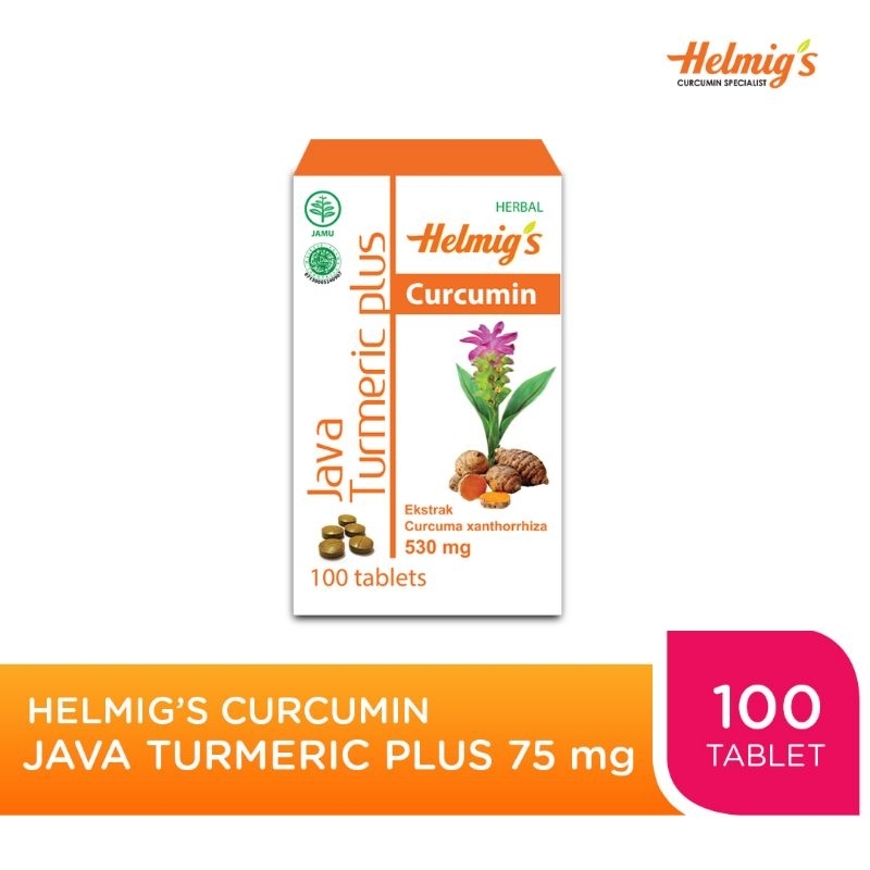 Helmigs Curcumin Java Turmeric Plus 75mg 100 Tablet Box