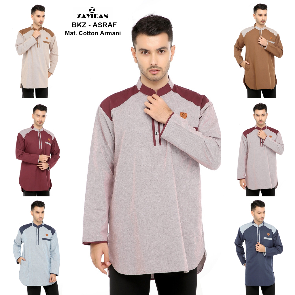 Baju Koko Cowok Muslim Pria Asraf - Zayidan