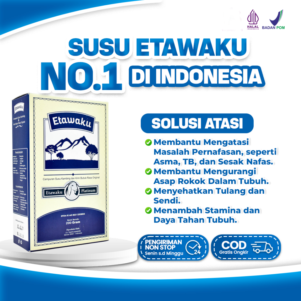 

Susu Etawaku Platinum - Susu Kambing Etawa Bubuk Terbaik 100% Asli