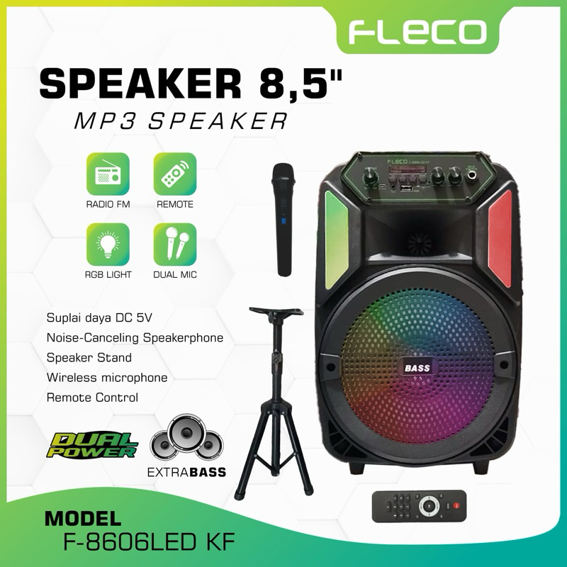 SPEAKER FLECO F-8606LED KF 8.5”