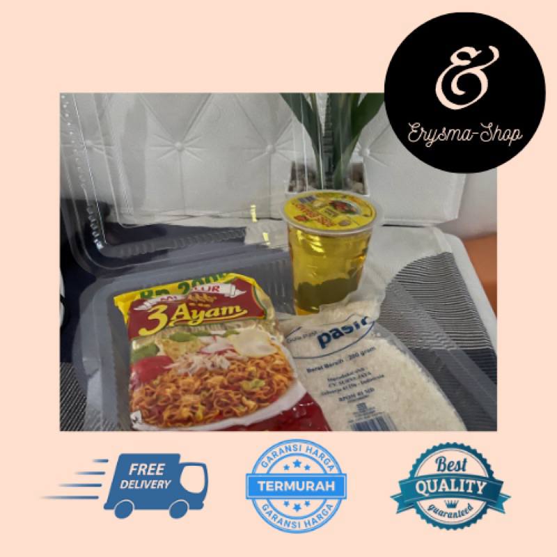 

ERYSMA-SHOP | PAKET HAMPERS SEMBAKO | MINYAK ROSE BRAND | GULA PASIR | MIE TELOR 3 AYAM | GARAM | KECAP