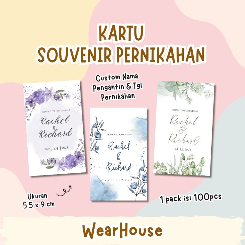 100PCS KARTU SOUVENIR / KARTU UCAPAN / KARTU TERIMAKASIH / UCAPAN TERIMAKASIH / KARTU SOUVENIR PERNI