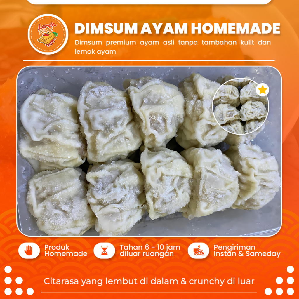 

Dimsum Ayam Frozen Food Isi 10 Pcs Siap Dikukus Digoreng Homemade Tanpa Pengawet
