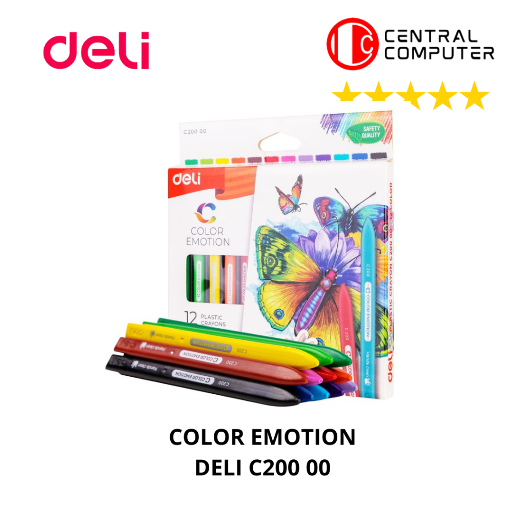 

Crayon Plastik Deli Color Emotion 12 Warna EC20000