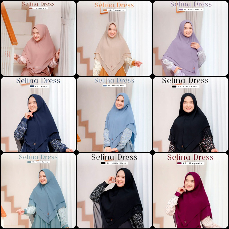 ATTIN - Khimar Selina New Collection Bahan Ceruty Premium SELINA VOL 2 Jilbab Syari Jumbo