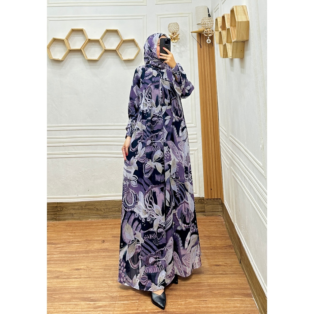 Barazaki collection - Arumi Set Hijab - Baju Gamis Wanita Model Terbaru Set Hijab Motif Terbaru Ceru