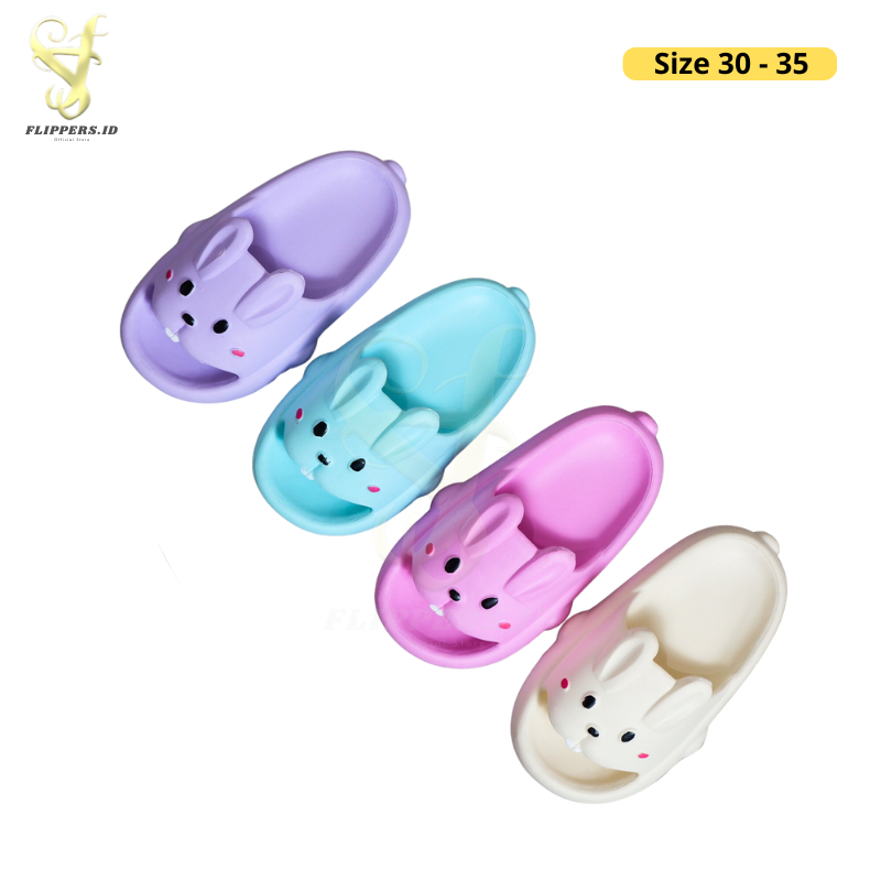 Flippers.id - Sendal Slop Karakter Kelinci Anti Slip Sandal Kekinian Size Remaja Pria Wanita