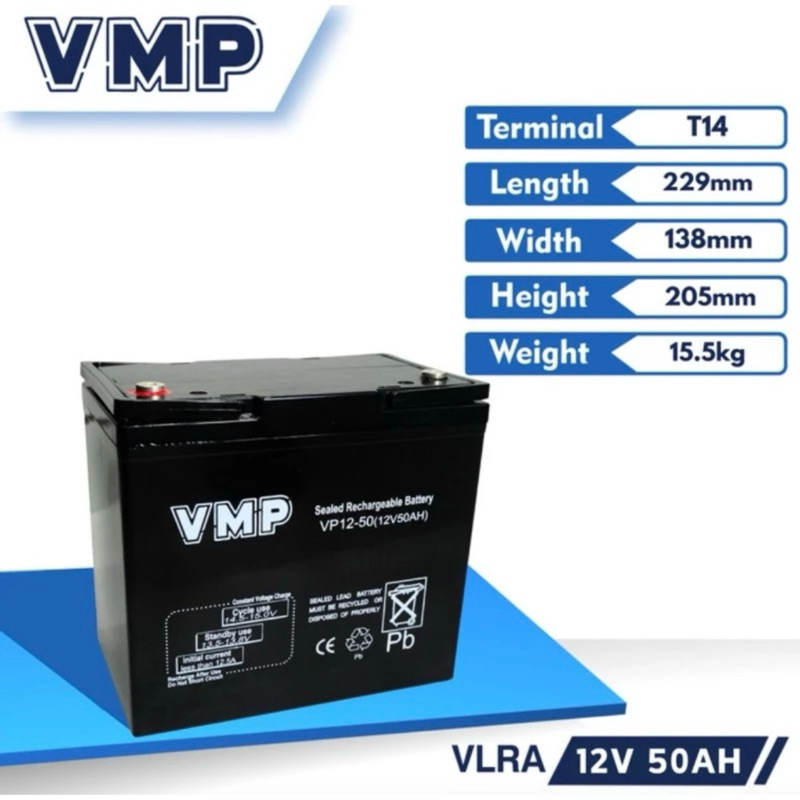 aki baterai vrla VMP 12v 12 v 50ah 50 ah 20HR AGM VP12-50