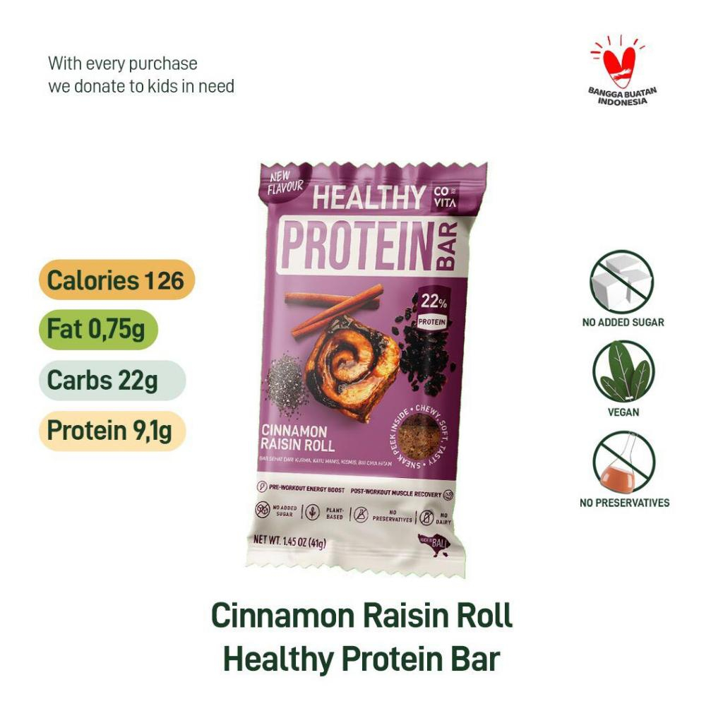 

Covita Healthy Protein Bar - Cinnamon Raisin Roll - Tanpa Gula