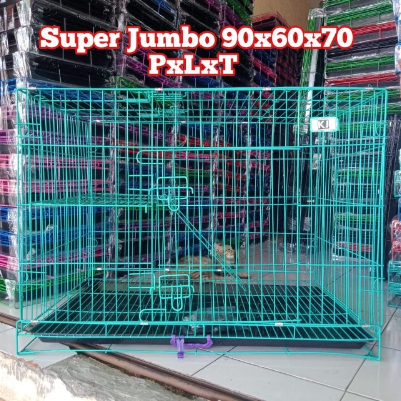 KANDANG ANJING DAN KUCING EXTRA JUMBO 90X60X70
