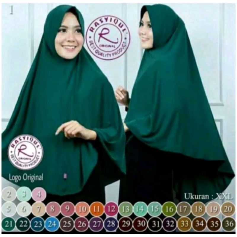 Khimar Rosyiqul Original Pet Antem Busa XXL/instan Jersey Jumbo Tebal & Lembut