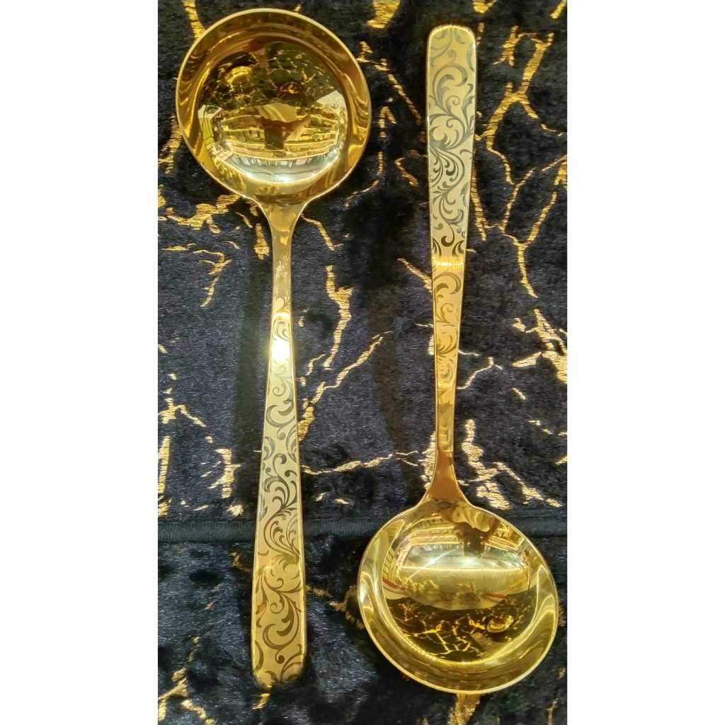 Sendok Sop Stainless Gold | Sendok sop prasmanan