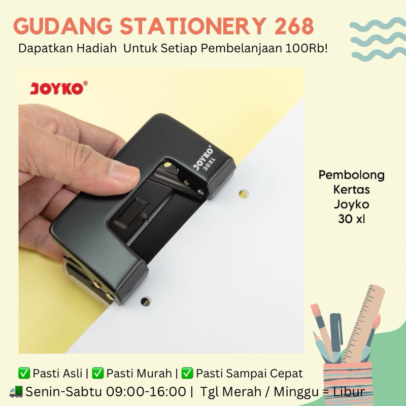 

Punch Pembolong Kertas Joyko 30XL / Alat Pembolong Kertas Joyko 30XL