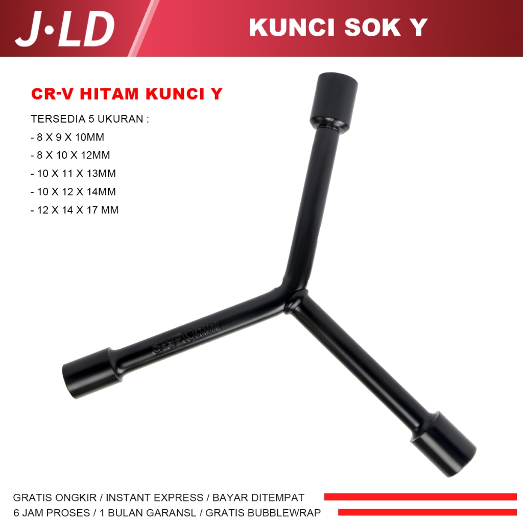 JLD Kunci Sok Y CR-V Kunci Y MURAH KUNCI SHOCK Y Socket Wrench Set 8-10mm