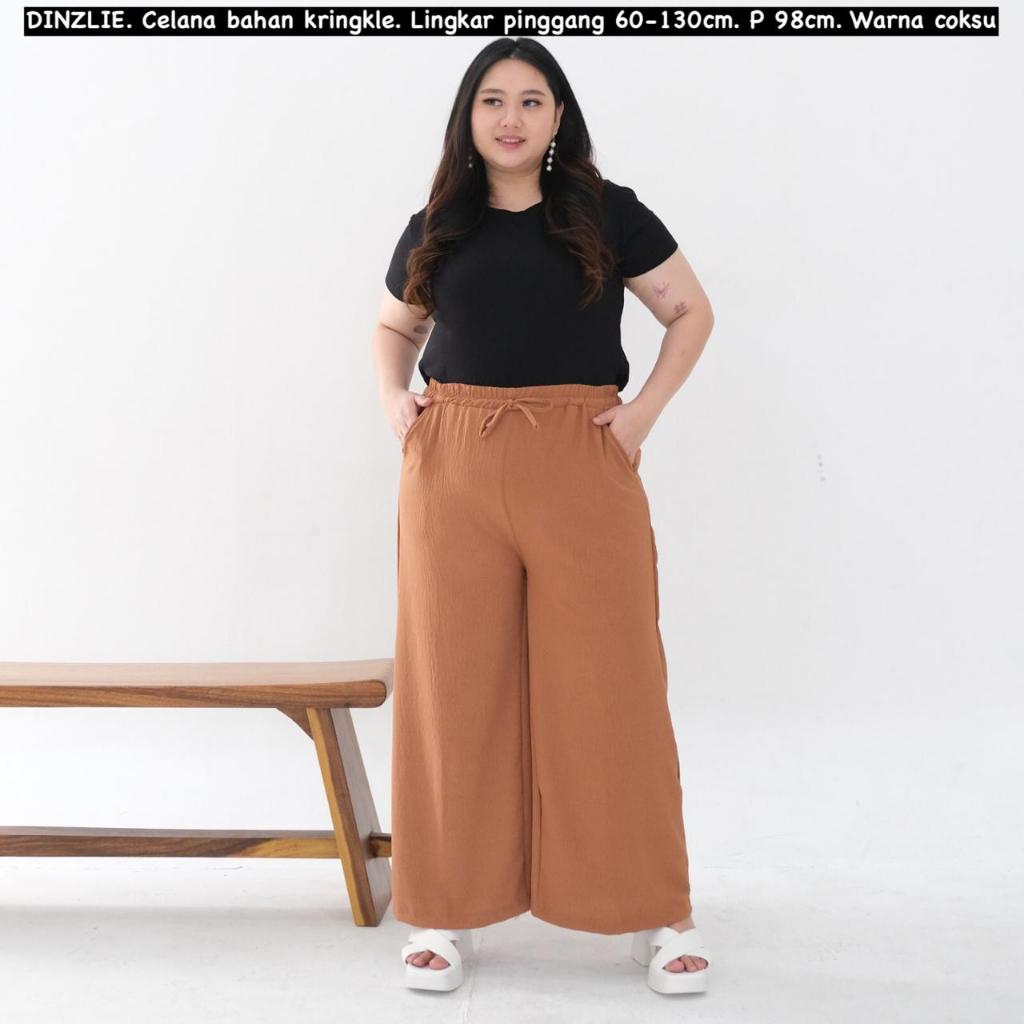 TOKODINZLIE CELANA KULOT WANITA BAHAN KNIT ALLSIZE FREESIZE S M L XL XXL XXXL WARNA COKLAT SUSU