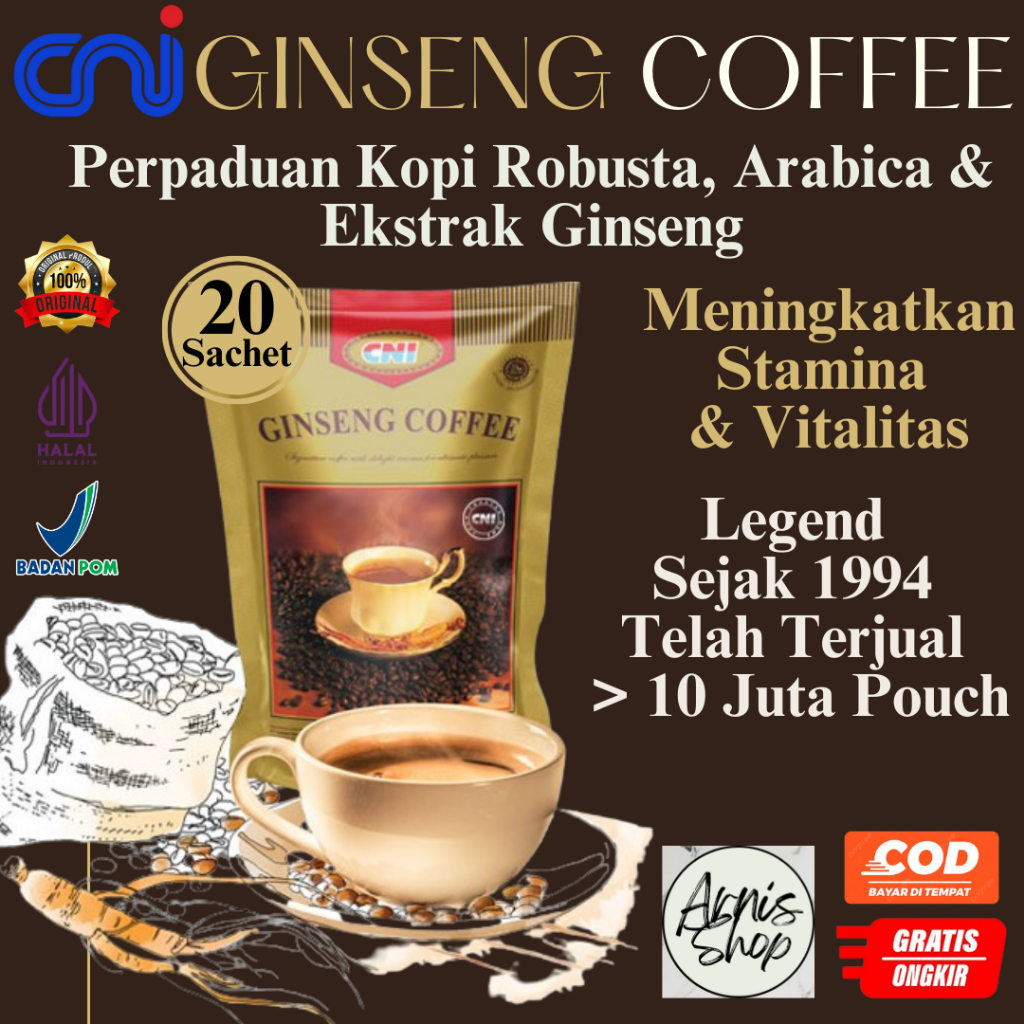 

CNI Ginseng Coffe 20 Sachet Kopi Ginseng Penambah Stamina dan Vitalitas