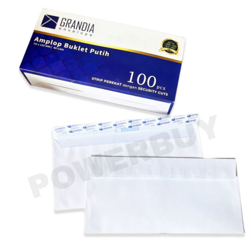 

100 Pcs Amplop Putih Grandia 90 Ukuran 110 x 230 MM Booklet 80 Gsm /Envelope/Amplop Undangan Putih/Amplop Kondangan