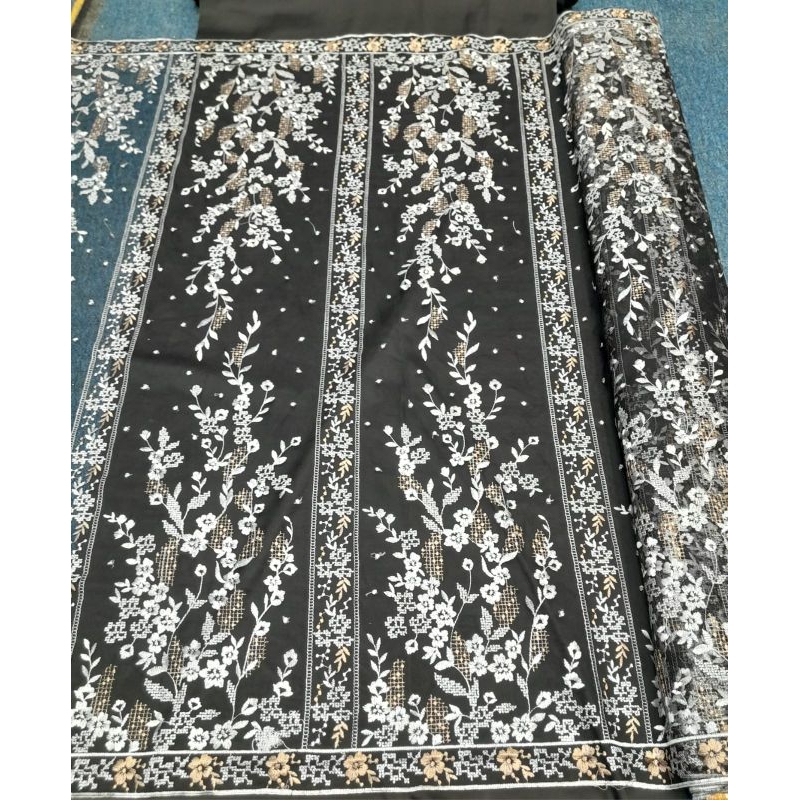 Tile brokat kebaya sapto motif bunga || sapto bordir bunga || brokat kebaya Seragam