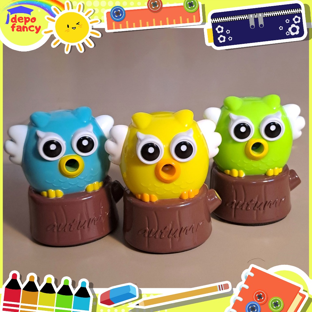 

Rautan Pensil Meja Putar LH0051 Owl / Sharpener / Ongotan / Peruncing Pensil / Sleper