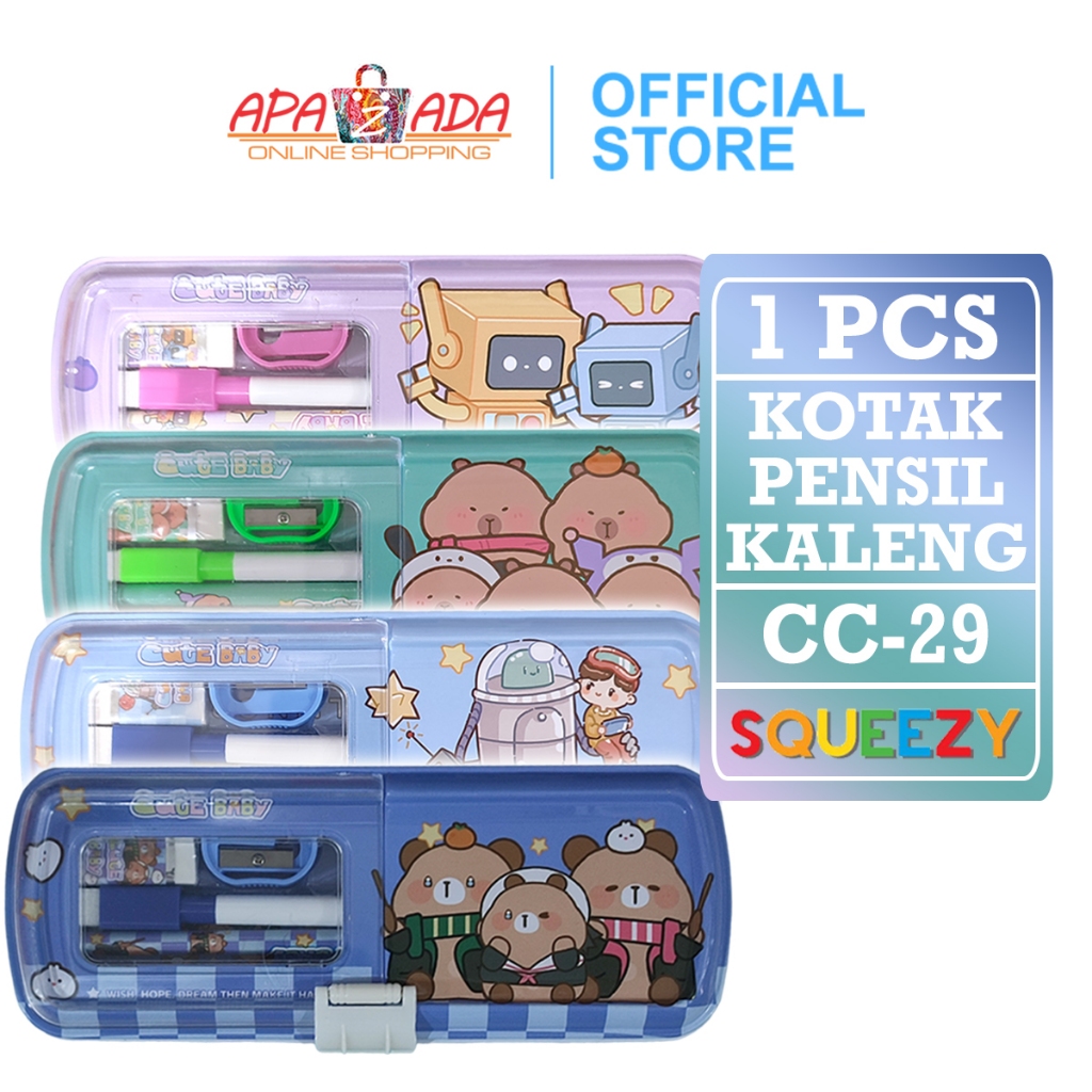 

Apazada - Kotak Pensil Kaleng Cute + Isi 3 tingkat / Pencil Case / Tempat Pensil CC-29